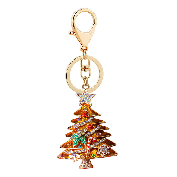Christmas Tree Light Chocker LED Key Chain Dry Flower Pendant Necklace Keyring